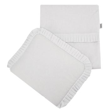 FEEDO Set do kočíka a postieľky s volánikmi Pure White 30x35 cm , 85x75 cm