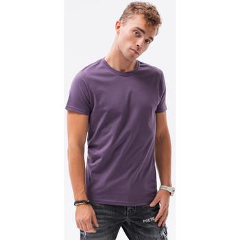 Ombre  Tričká s krátkym rukávom Pánske tričko bez potlače - fialová S1370  viacfarebny
