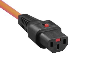 Kash  IEC pripojovací kábel C13 / C14 IEC C13 zásuvka 10 A - uhlová zástrčka s ochranným kontaktom  čierna, oranžová 3.0