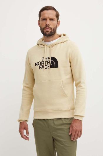 Bavlnená mikina The North Face M Drew Peak Pullover Hoodie pánska, béžová farba, s kapucňou, s nášivkou, NF00AHJY3X41