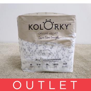 KOLORKY DELUXE VELVET Plienky jednorázové eko so zamatovým povrchom M (5-8 kg) 21 ks