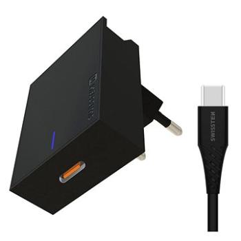 Swissten sieťový adaptér pre Samsung Super Fast Charging 25W + dátový kábel USB-C/USB-C 1,2 m čierny (22050100)