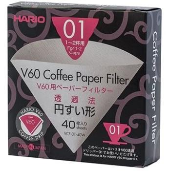 Hario papierové filtre V60-01 40 ks (HRVCF-01-40W)