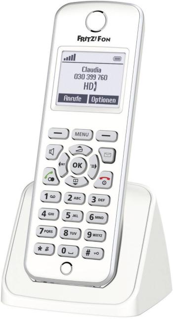 AVM FRITZ!Fon M2 bezdrôtový VoIP telefón detský telefón, handsfree podsvietený displej biela, strieborná