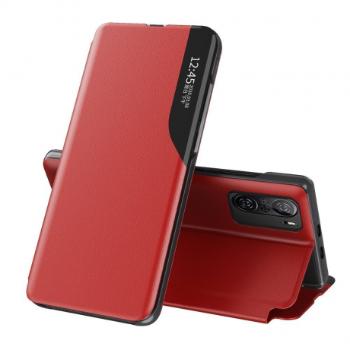 MG Eco Leather View knižkové puzdro na Xiaomi Redmi K40 / Poco F3, červené