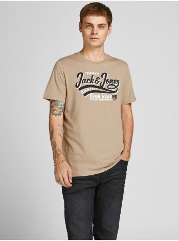 Tričká s krátkym rukávom pre mužov Jack & Jones - béžová