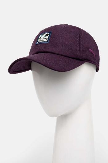 Šiltovka Puma Classics Graphic Dad Cap fialová farba, s nášivkou, 025490