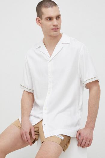 Košeľa Calvin Klein pánska, biela farba, regular
