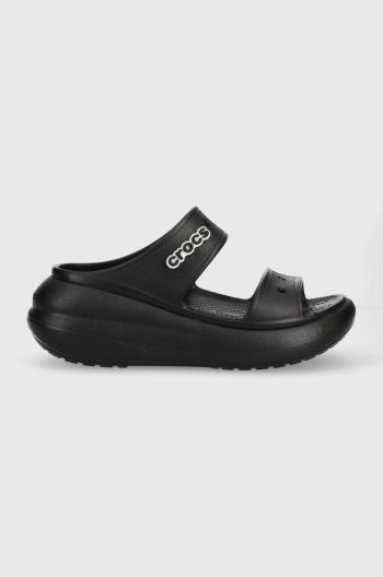 Šľapky Crocs Classic Crush Sandal dámske, čierna farba, na platforme, 207670