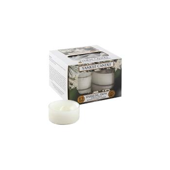 Sada 12 vonných sviečok Yankee Candle Iskrivý Sneh, doba horenia 4 - 6 hodín