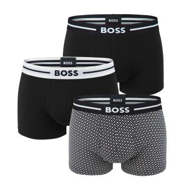 BOSS - boxerky 3PACK cotton stretch BOLD black & B logo z organickej bavlny - limitovaná fashion edícia (HUGO BOSS)-XL (99-107 cm)