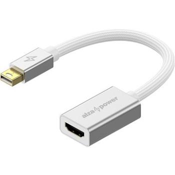 AlzaPower AluCore Mini DisplayPort (M) na HDMI 4K 30 Hz (F) strieborná (APW-ADMDPHD2S)