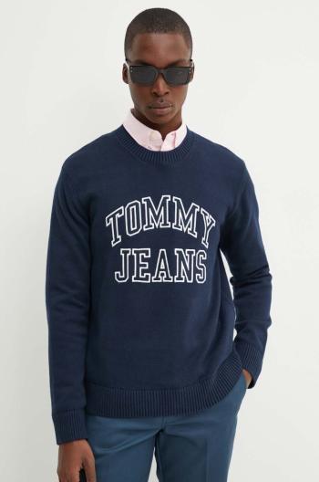 Sveter Tommy Jeans pánsky, tmavomodrá farba, DM0DM19178