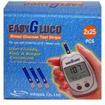 Testovacie prúžky pre glukomer EasyGluco 50 ks