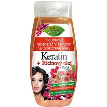 BIONE COSMETICS Bio Keratín + Ricínový olej Regeneračný šampón 260 ml (8595061617394)