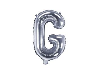 Fóliový balón písmeno "G", 35 cm, strieborný (NELZE PLNIT HELIEM) - xPartydeco