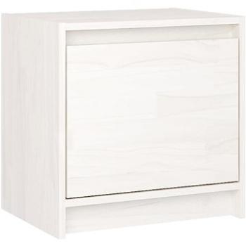 SHUMEE Nočný stolík biely 40 × 30,5 × 40 cm masívne borovicové drevo, 808115