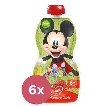 6x HAMI Kapsička ovocná Mickey Jahoda a banán 6x110g, od uk. 6. mesiaca