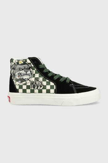 Detské tenisky Vans JN SK8 Hi LOVE BLKPK zelená farba