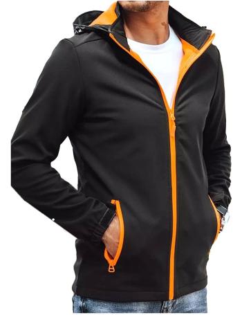 čierna softshellová bunda s oranžovým zipsom vel. XL