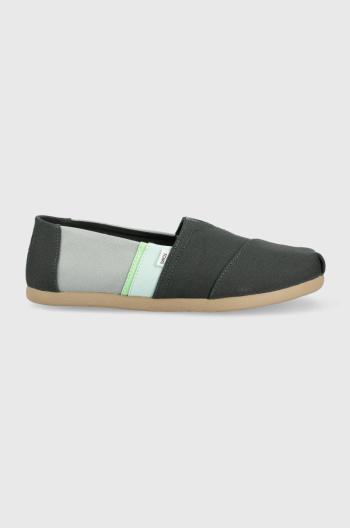 Espadrilky Toms Alpargata zelená farba