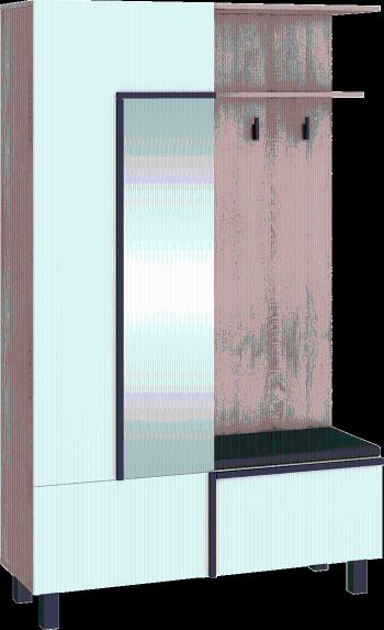 WIP Predsieňová stena LARS-06 | 3D Farba: dub sonoma svetlá/biela