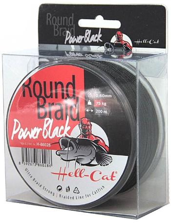 Hell-cat splietaná šnúra round braid power black 200 m-priemer 0,80 mm / nosnosť 100 kg