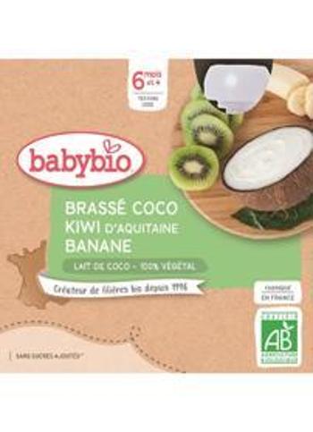 BABYBIO desiata s kokosovým mliekom - kiwi a banán 4 x 85 g