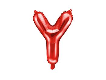 PartyDeco Fóliový balón Mini - Písmeno Y 35 cm červený