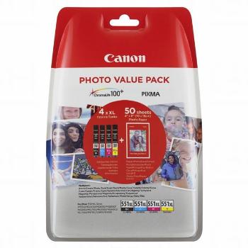 CANON CLI-551-XL - originálna cartridge, čierna + farebná, 4x11ml