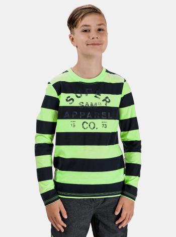 Zelené chlapčenské pruhované tričko s potlačou SAM 73