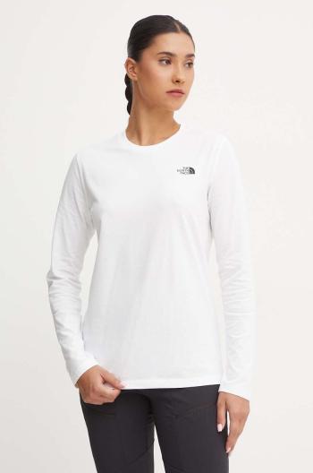 Tričko s dlhým rukávom The North Face L/S Simple Dome Tee dámske, biela farba, NF0A87QPFN41