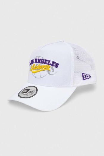 Šiltovka New Era biela farba, s nášivkou, LOS ANGELES LAKERS