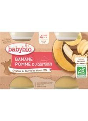 Babybio ovocný príkrm jablko, banán 2 x 130 g