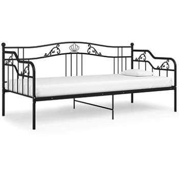 Shumee Rám rozkladacej postele čierny kovový 90 × 200 cm, 324761