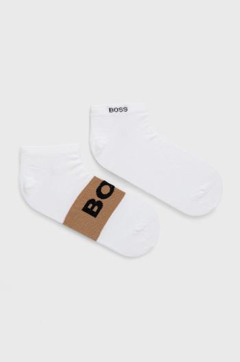 Ponožky BOSS (2-pak) pánske, biela farba