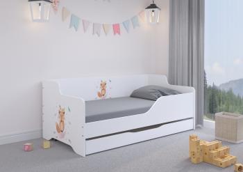 Detská posteľ s chrbtom LILU 160 x 80 cm - Líška  FOX posteľ + úložný priestor B - pravá strana (zábrana)