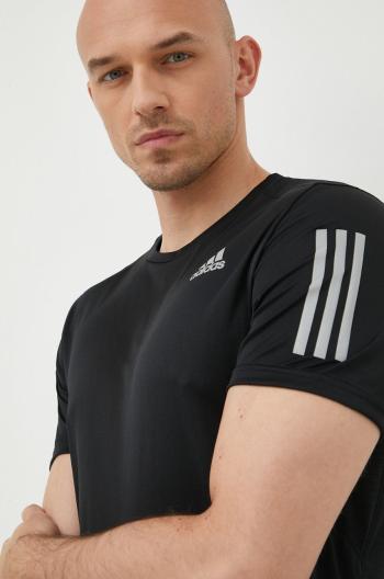 Bežecké tričko adidas Performance Own The Run čierna farba, s potlačou