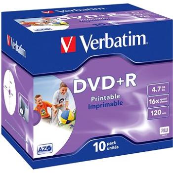 Verbatim DVD+R 16x, Printable 10ks v krabičke (43508)