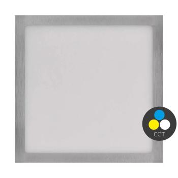 EMOS Strieborný prisadený LED panel s tenkým rámčekom hranatý 170 x 170mm 12,5W CCT Premium ZM6233