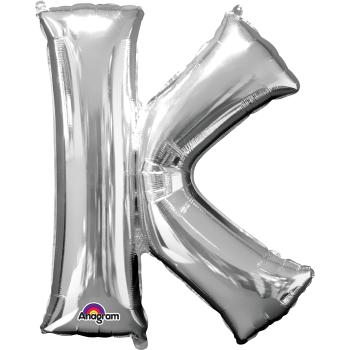 Amscan Mini fóliový balónik písmeno K 33 cm strieborný