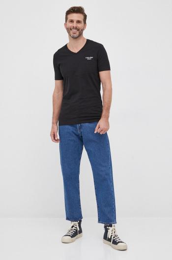 Tričko Calvin Klein Jeans pánske, čierna farba, s potlačou