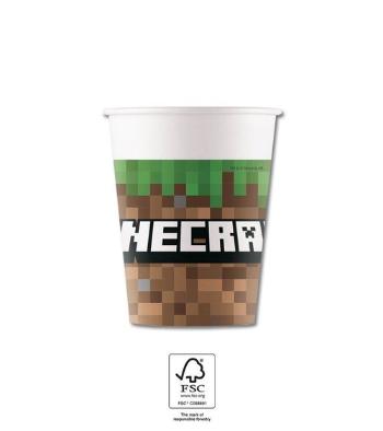 Papierové poháre Minecraft 200ml 8ks