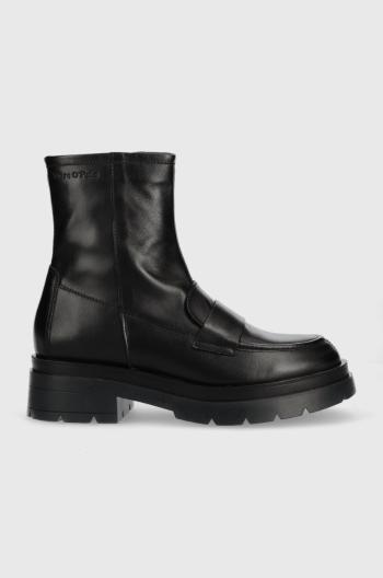 Kožené členkové topánky Marc O'Polo dámske, čierna farba, na platforme, 20712926001101 KK2M3059