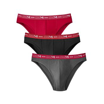 Blancheporte Bavlnené slipy, súpr. 3 ks červená+čierna+sivá XL