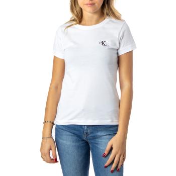 Calvin Klein Jeans  CK EMBROIDERY SLIM TEE J20J212883  Tričká s krátkym rukávom Biela