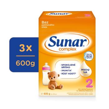 3x SUNAR Complex 2 Mlieko pokračovacie 600 g