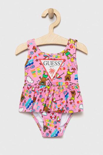 Jednodielne plavky pre bábätká Guess ružová farba
