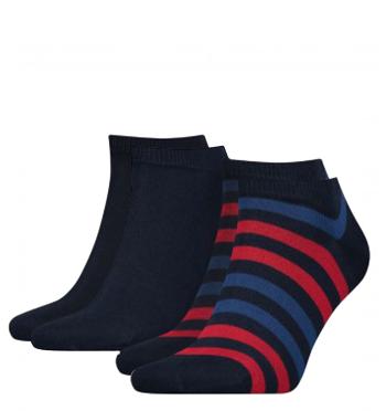 TOMMY HILFIGER - 2PACK duo stripes tommy original členkové ponožky-43-46