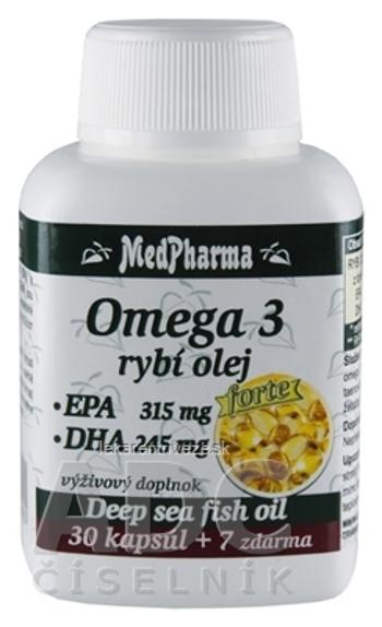 MedPharma OMEGA 3 rybí olej forte - EPA, DHA cps 30+7 zadarmo (37 ks)